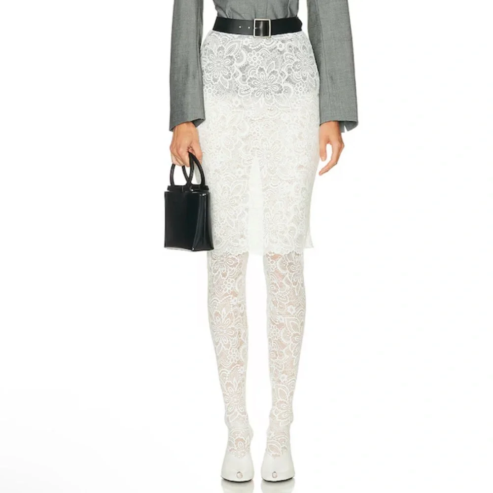 Beaufille Cassia Lace Stockings in White